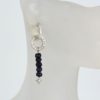 Sapphire Bead & Diamond Dangle Earrings - single on model 3