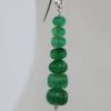 Ribbed Carved Emerald Earrings
