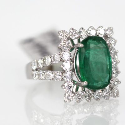 Emerald Diamond Ring - left angle