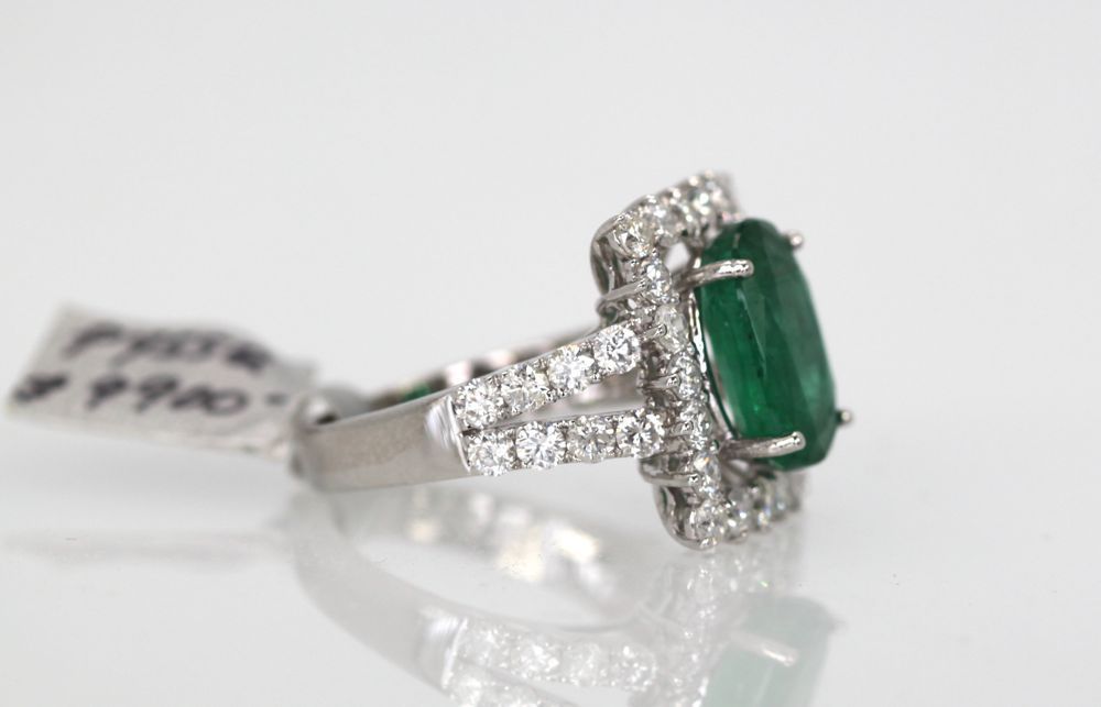 Emerald Diamond Ring – left side
