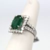 Emerald Diamond Ring - model close up