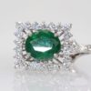 Emerald Diamond Earrings - close up