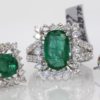 Emerald Diamond Earrings - with matching ring