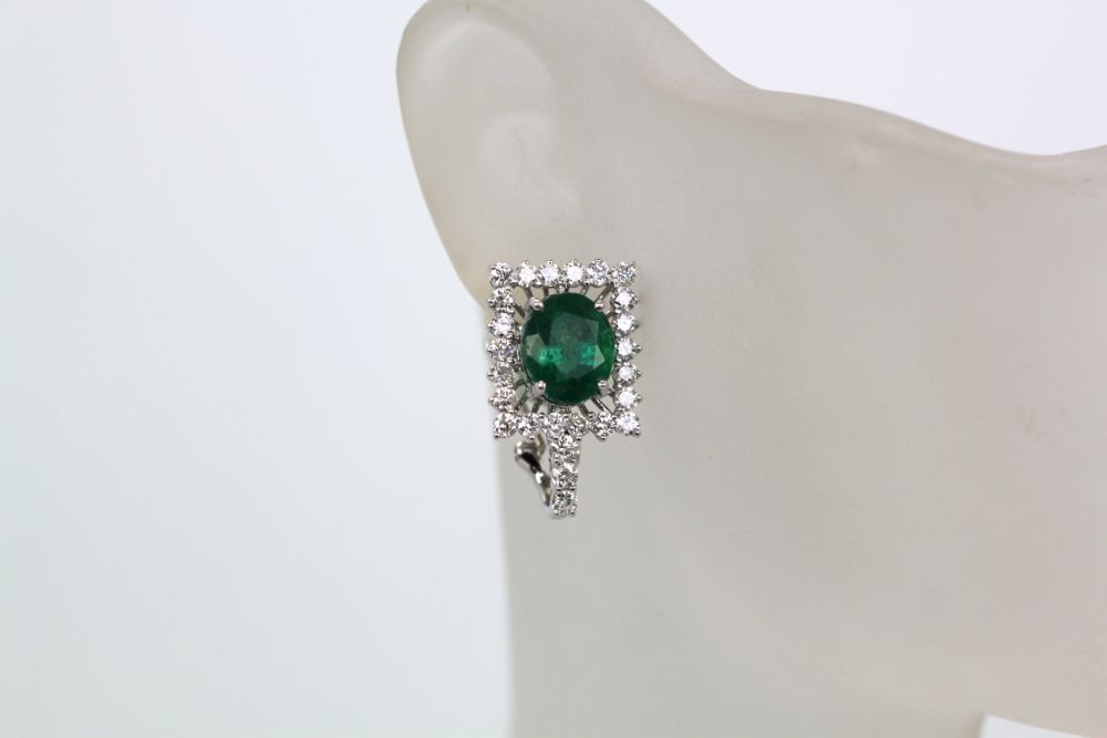 Emerald Diamond Earrings – model #2