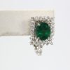 Emerald Diamond Earrings - single close up