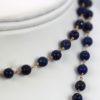 Vintage Lapis Lazuli Flower Cross Pendant On Lapis Bead Necklace - bead detail