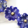 Vintage Lapis Lazuli Flower Cross Pendant On Lapis Bead Necklace - flowers