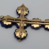 Vintage Lapis Lazuli Flower Cross Pendant On Lapis Bead Necklace - pendant back #2