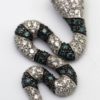 White & Blue Diamond Snake Pendant - top view
