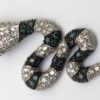 White & Blue Diamond Snake Pendant - detail