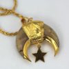 Egyptian Pharaoh Star Of The East With Horn & 14K Chain - back