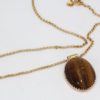 Vintage 18K Tigers Eye Scarab Pendant