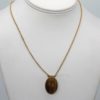 Vintage 18K Tigers Eye Scarab Pendant - model