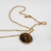 Vintage 18K Tigers Eye Scarab Pendant - with ring