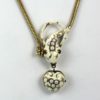 Vintage White Enamel Snake 18K Necklace - detail
