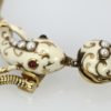 Vintage White Enamel Snake 18K Necklace - side detail