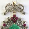 Antique Carved Chrysoprase Pendant- top detail