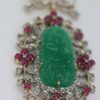 Antique Carved Chrysoprase Pendant close