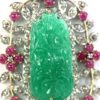 Antique Carved Chrysoprase Pendant -  detail 2