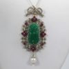 Antique Carved Chrysoprase Pendant wide