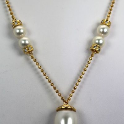 South Sea Drop Pearl & Diamond Necklace