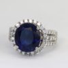 Rich Dark Blue Sapphire Diamond Ring