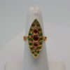 Deco Ruby Emerald & Diamond Pagoda Ring - model #2