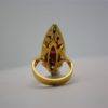 Deco Ruby Emerald & Diamond Pagoda Ring - back #2