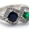 Emerald Sapphire Two Stone Ring - angle