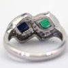 Emerald Sapphire Two Stone Ring - back