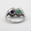 Emerald Sapphire Two Stone Ring - back #2