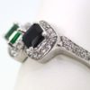Emerald Sapphire Two Stone Ring - side view