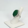 Chrysoprase Scarab Diamond Ring - on model