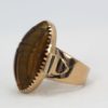 Vintage 18K Golden Tigers Eye Scarab Ring - right side