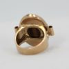 Vintage 18K Golden Tigers Eye Scarab Ring - back