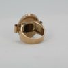 Vintage 18K Golden Tigers Eye Scarab Ring - back 2