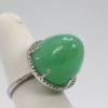 Chrysoprase Bullet Ring With Diamond Surround