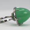 Chrysoprase Bullet Ring With Diamond Surround - side view