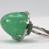 Chrysoprase Bullet Ring With Diamond Surround - side view #2