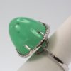 Chrysoprase Bullet Ring With Diamond Surround - side view #3