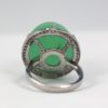 Chrysoprase Bullet Ring With Diamond Surround - back