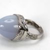 Pale Blue Chalcedony Bullet Ring - detail