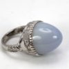 Pale Blue Chalcedony Bullet Ring - close up