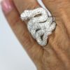 Snake / Serpent Diamond Cocktail Ring - on finger 2