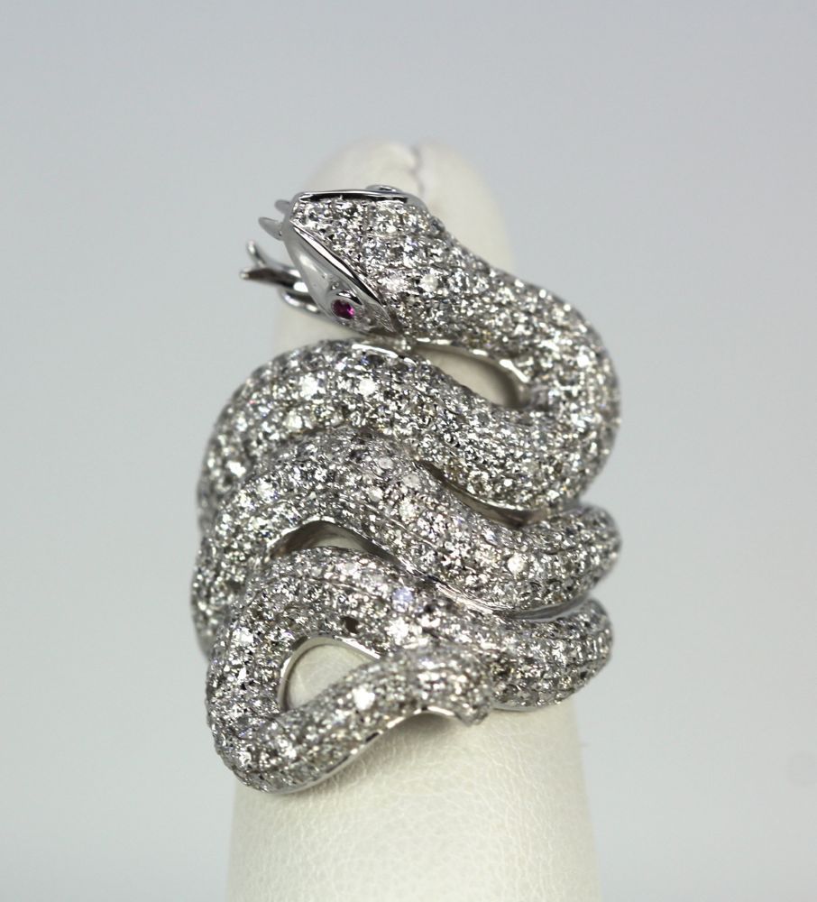 Snake / Serpent Diamond Cocktail Ring  – model