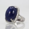 Tanzanite Cabochon High Dome Ladies Ring - detail