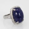 Tanzanite Cabochon High Dome Ladies Ring - left angle