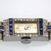 Diamond Platinum Sapphire Watch - close up