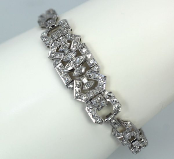 Art Deco Diamond Platinum Bracelet - model #2