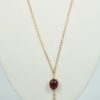 Aquamarine & Ruby Cabochon Necklace - model